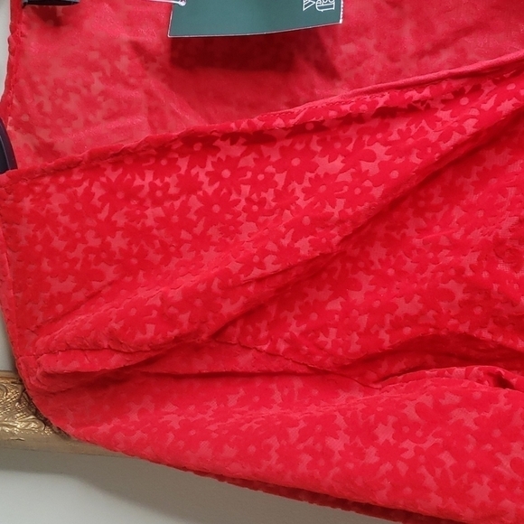 WILD Fable Women's Bell Long Sleeve Tie Front Top - Red Floral - Picture 7 of 10